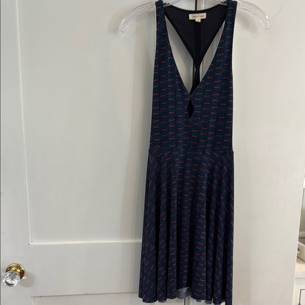 Silence + Noise Navy Patterned Dress